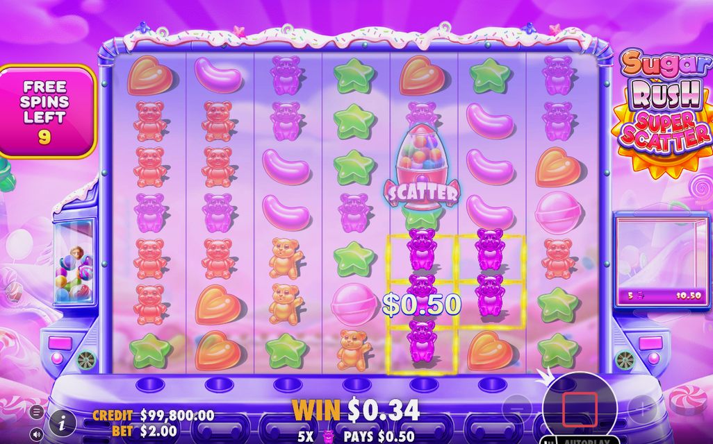 Super Scatter and multipliers in play during Free Spins